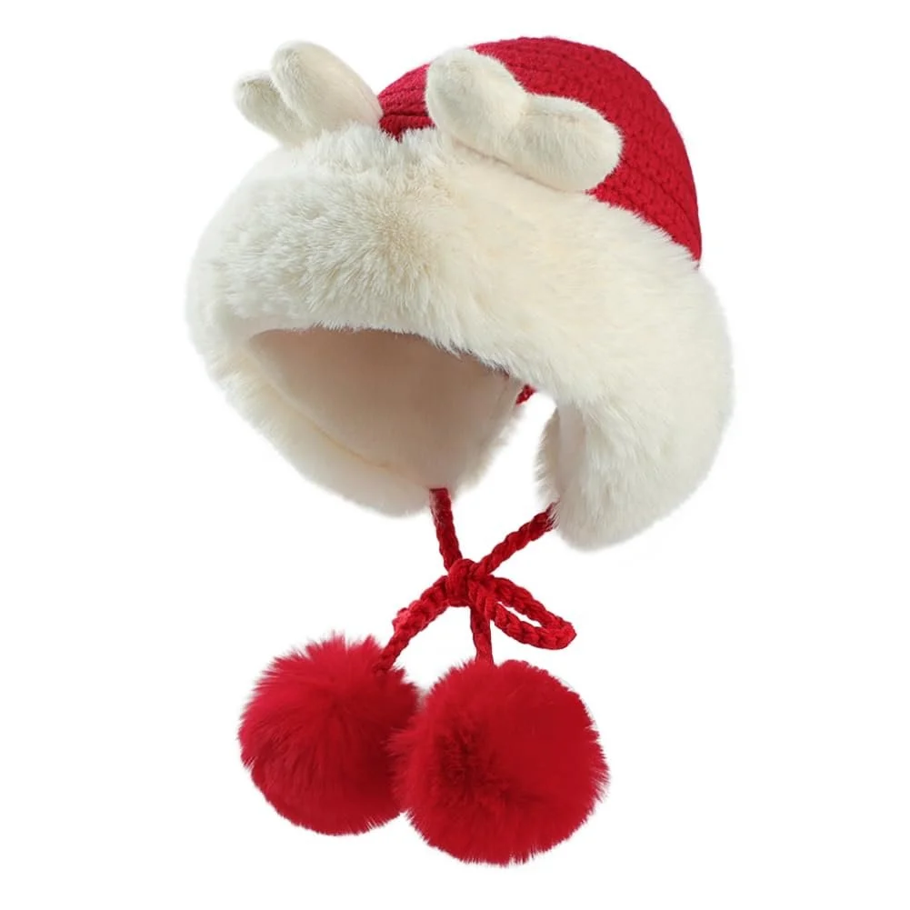 Зимняя шапка Детская вязаная шапка с помпоном Флисовая подкладка, фото №1