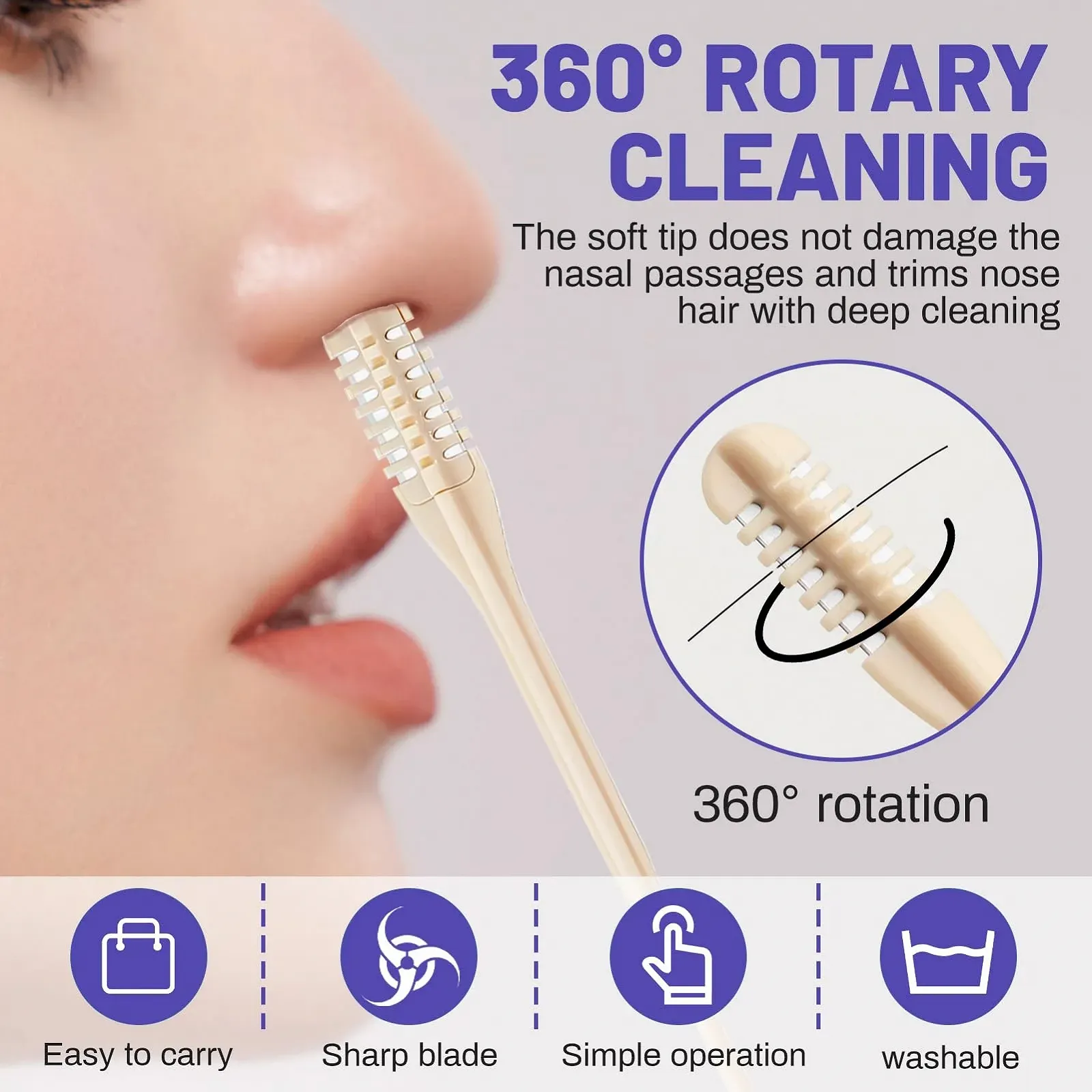 Тример Miioto для носа Подвійний 2-в-1 з вушним стрижнем без живлення 10 шт., фото №6