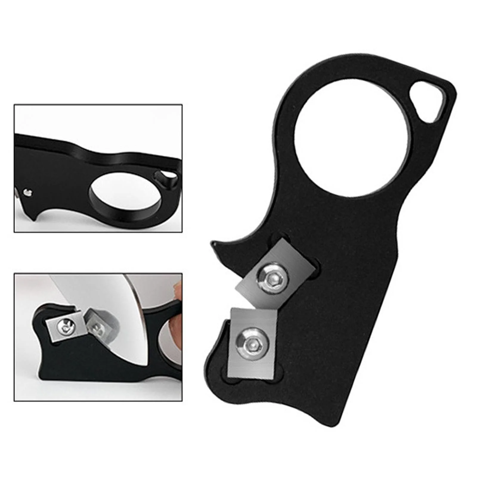 Точилка для ножей из алюминиевого сплава универсальная для кухни и кемпинга Черная, фото №3