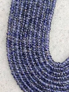 Бусины Иолит Натуральный, граненые рондели, 3.5 мм, нить длиной 33 см, драгоценные камни для ожерелья и браслета - Фото 1