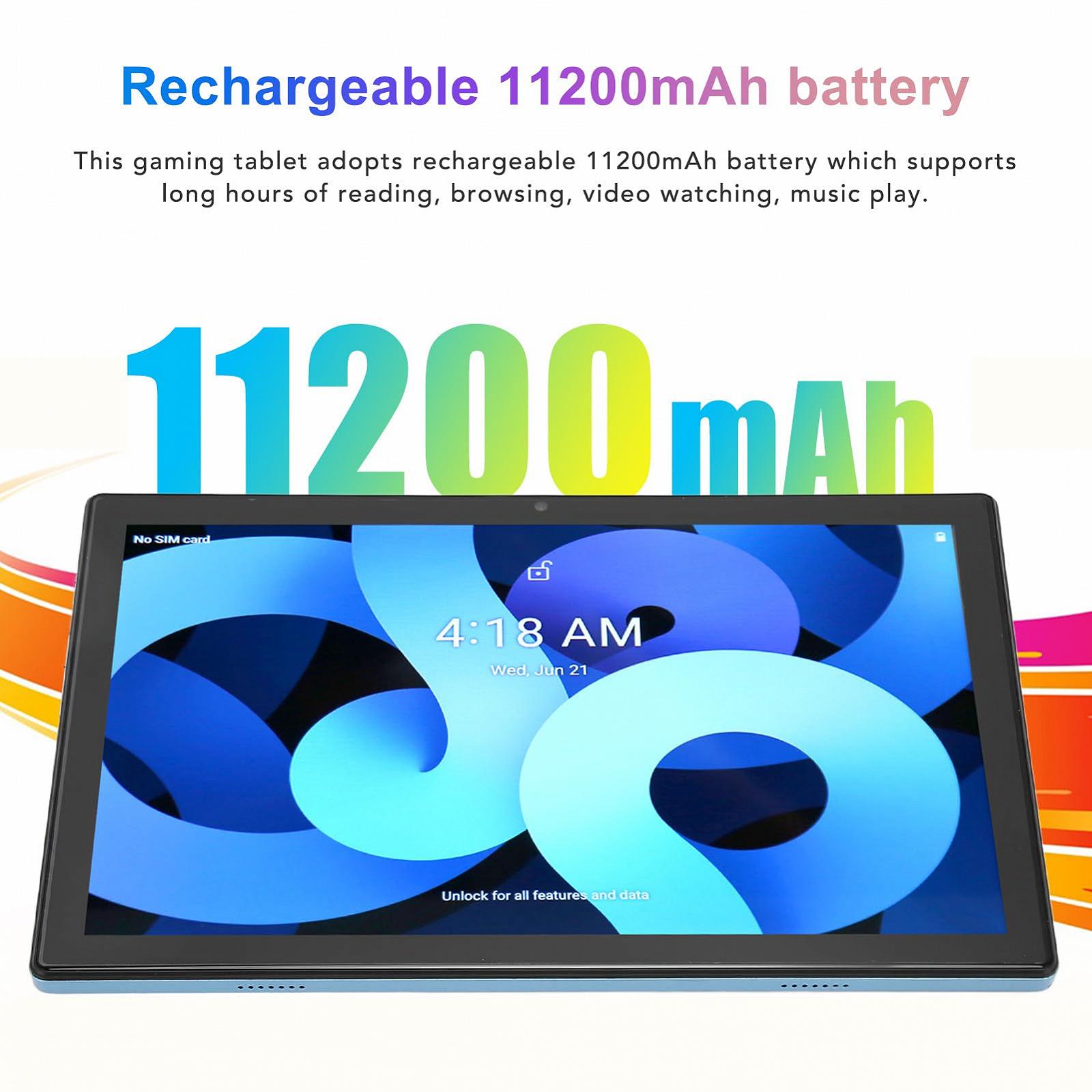 Планшет Lazmin112 10.1 дюйма 12GB RAM 512GB ROM Dual Camera 4G LTE 5G WiFi Octa-Core CPU 11200mAh батарея Office Синий, фото №4