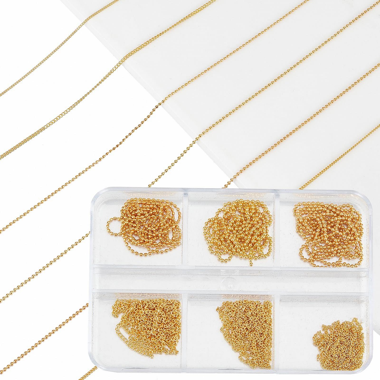 Цепочки для ногтей NICENEEDED 6 шт. 3D Металлические заклепки для ногтей в стиле панк Золотые украшения для ногтей для женщин DIY Маникюр, фото №1