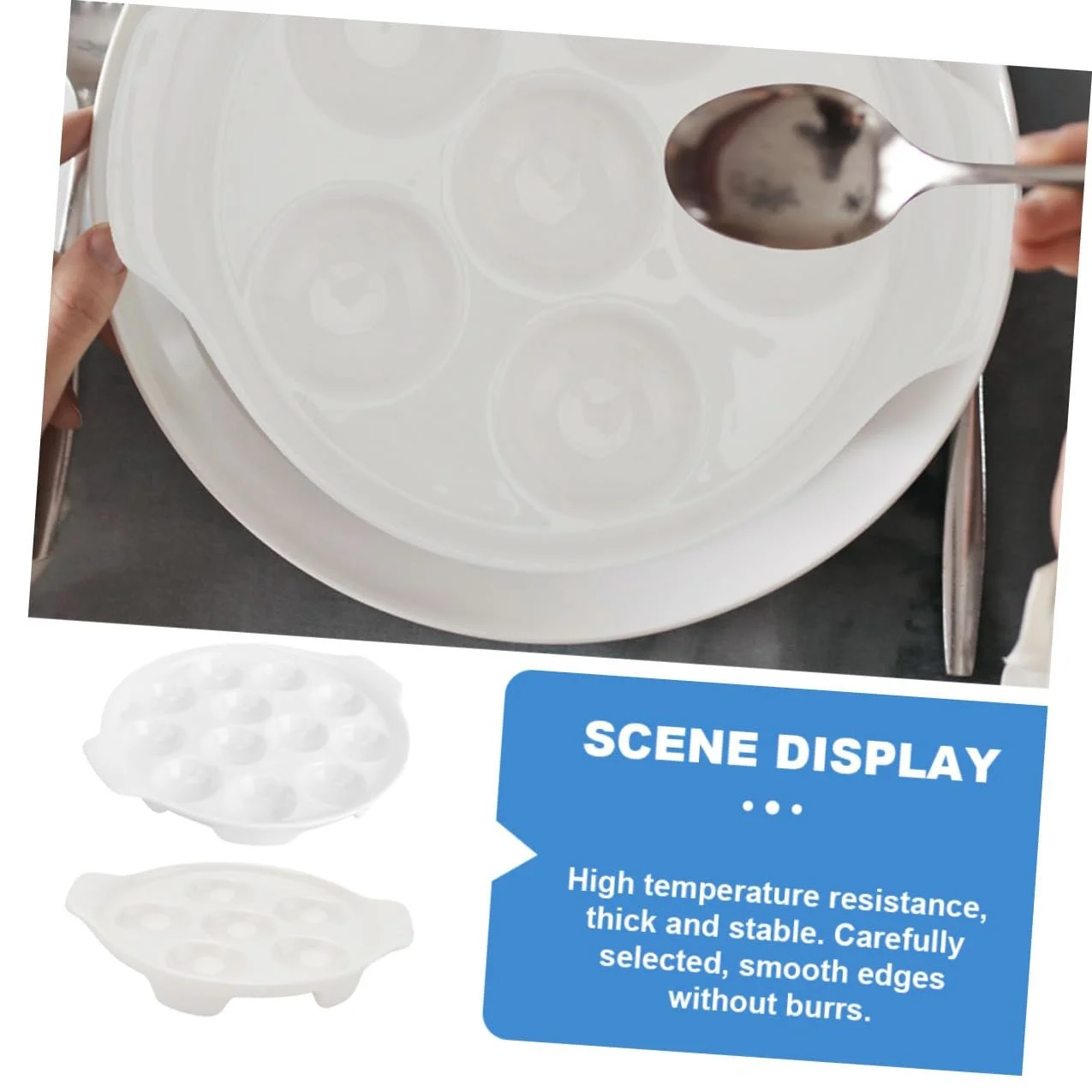 Набір з 2 керамічних форм для запікання равликів з заглибленнями термостійкі для духовки та гриля, фото №5