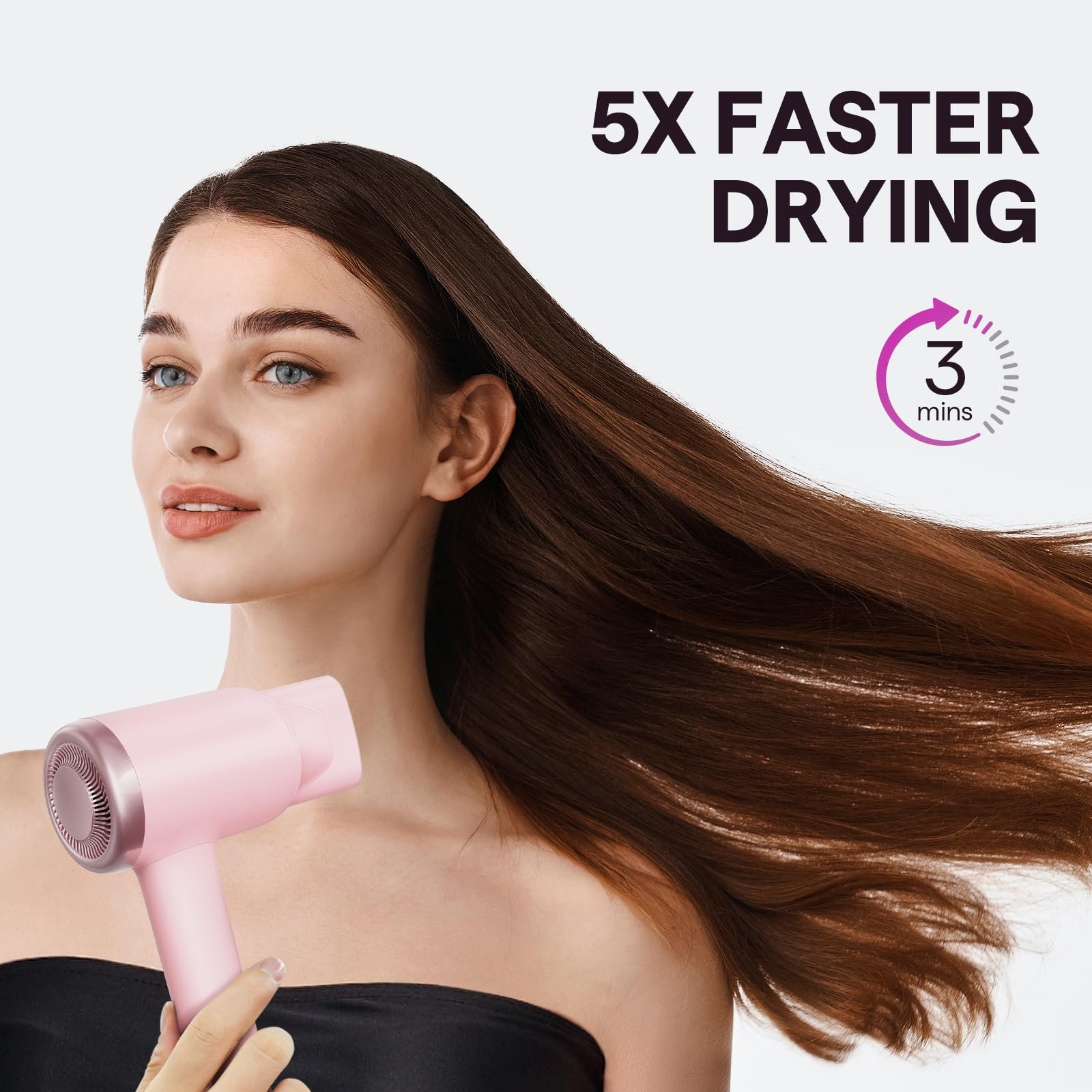 Термощетка и фен Wavytalk Blowout Boost TURBLOW PRO 110,000 RPM Розовое золото, фото №6
