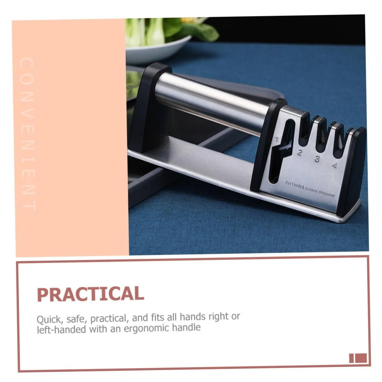 Ручная точилка для ножей и ножниц эргономичная антискользящая, фото №4