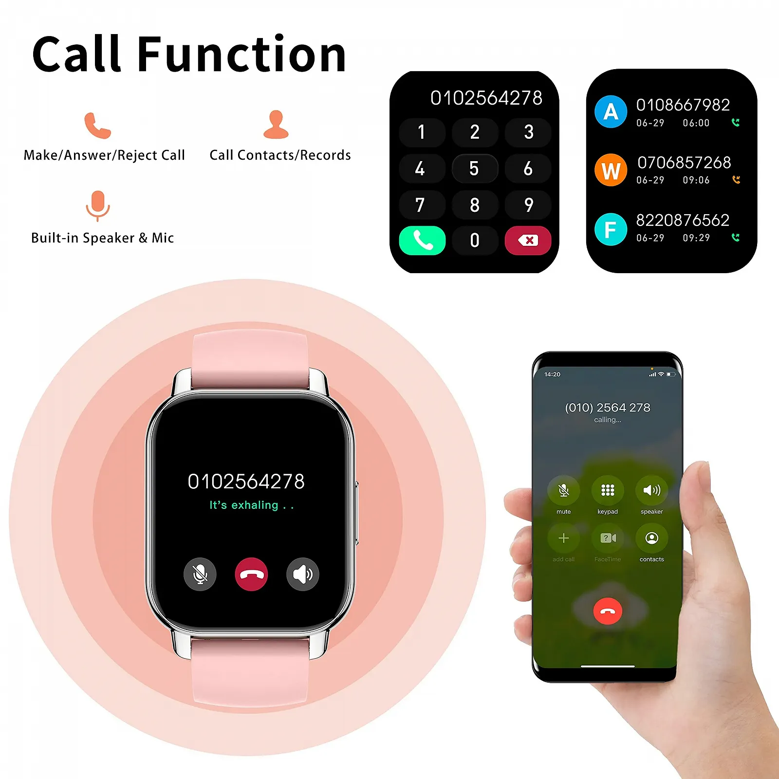 Розумний годинник Popglory з функцією телефону, фітнес-трекер, кольоровий сенсорний дисплей 2 дюйми, фото №2 Розумний годинник Popglory з функцією телефону, фітнес-трекер, кольоровий сенсорний дисплей 2 дюйми, фото №2