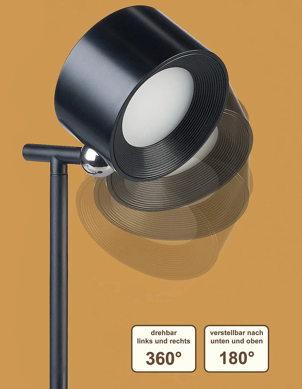 Настольная лампа Lunartec LED 3-в-1 243 лм Алюминий Черная, фото №3