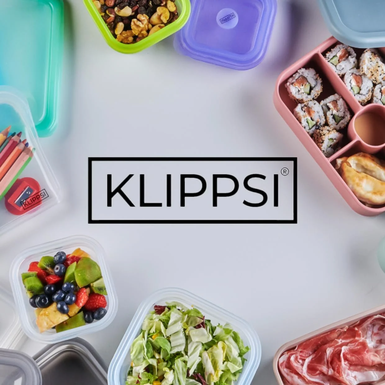 Контейнери Klippsi 3 шт складані платиновий силікон Лайм, фото №7