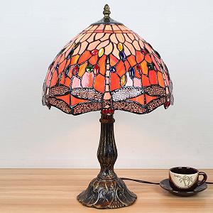 Настільна лампа Bieye L30023 18 дюймів Бабка в стилі Тіффані вітражне скло цинкова основа synthetic.ua - Фото 1