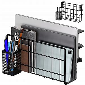 Вертикальная Подставка для Ноутбука THYGIFTREE с Держателем для Ручек, Полка с Зажимом Черный - Фото 1