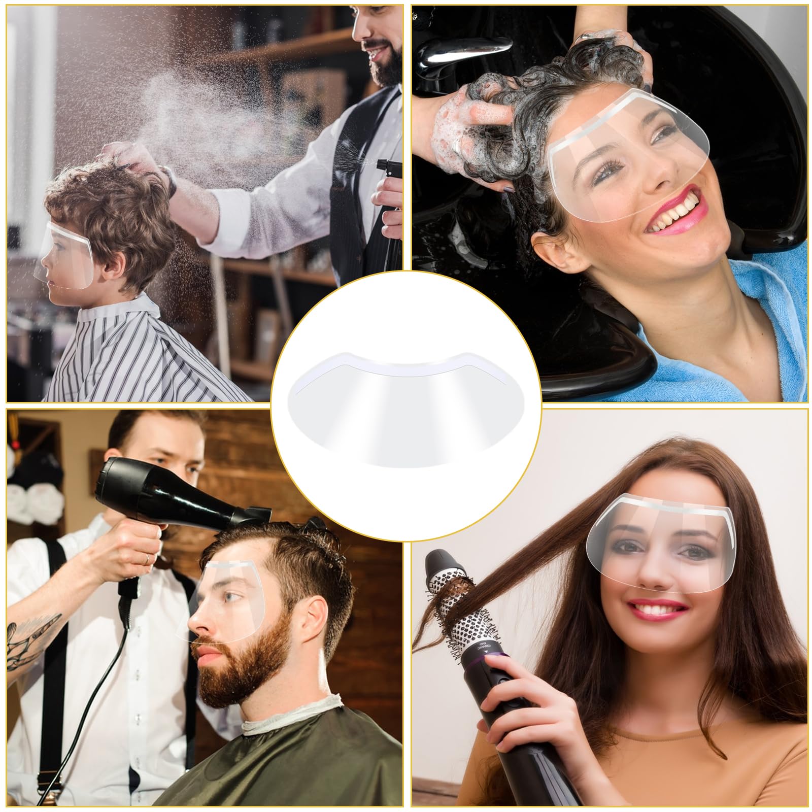 Набір Visor Transparent Face Protection Непромокальні для нарощування вій мікроблейдингу перманентного макіяжу захист в душі для салону після процедури на повіках, фото №5