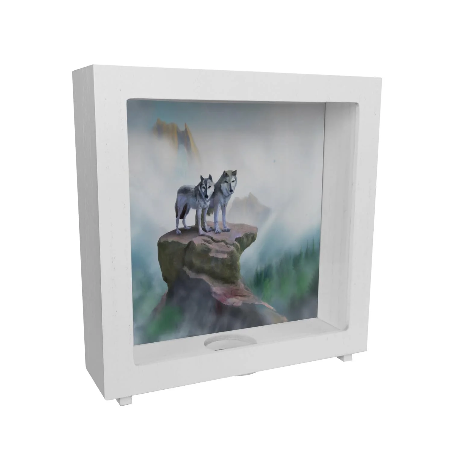 Скарбничка Wolf Frame дерев'яна Пара вовків, фото №1