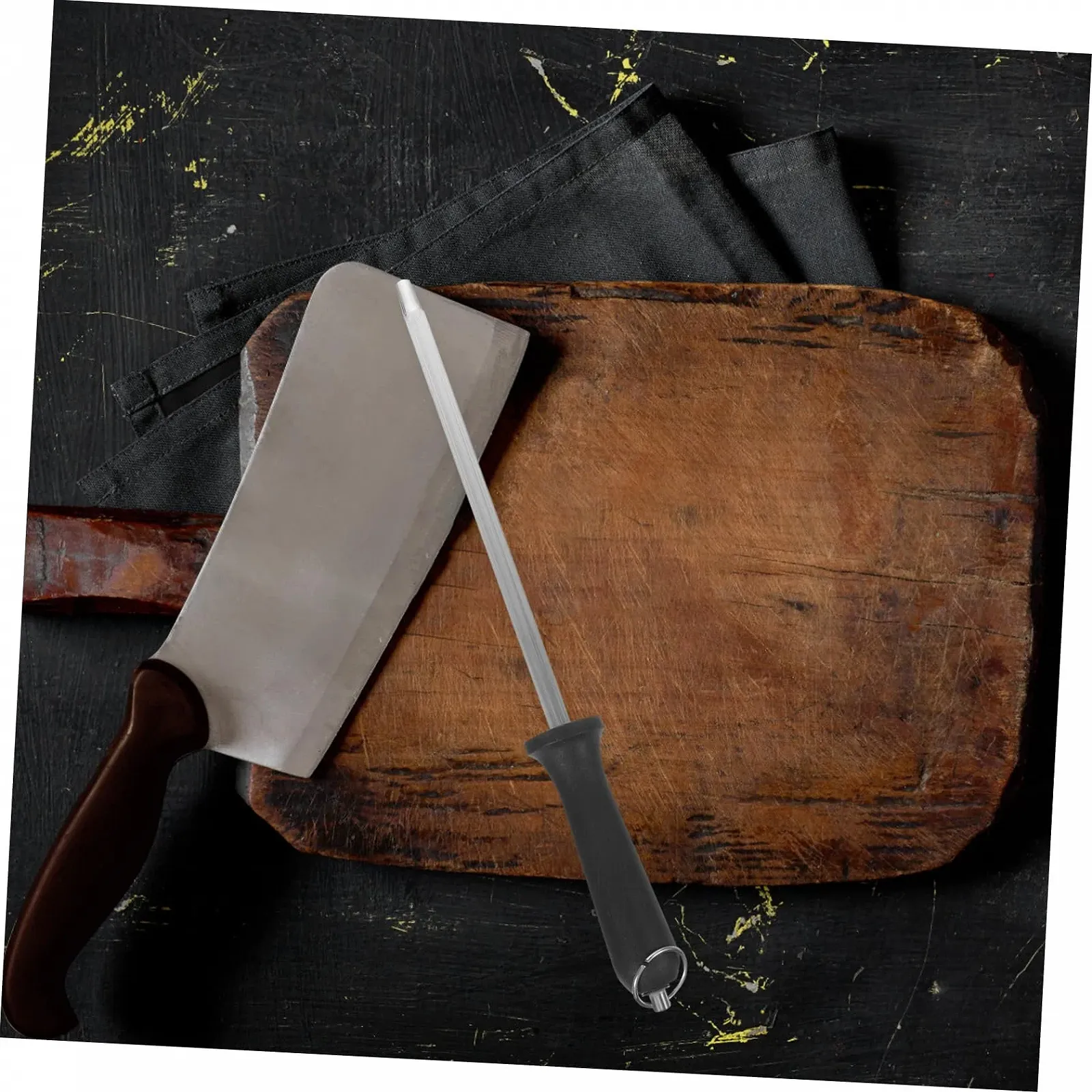 Мусат для кухонных ножей профессиональный стальной ручной, фото №6