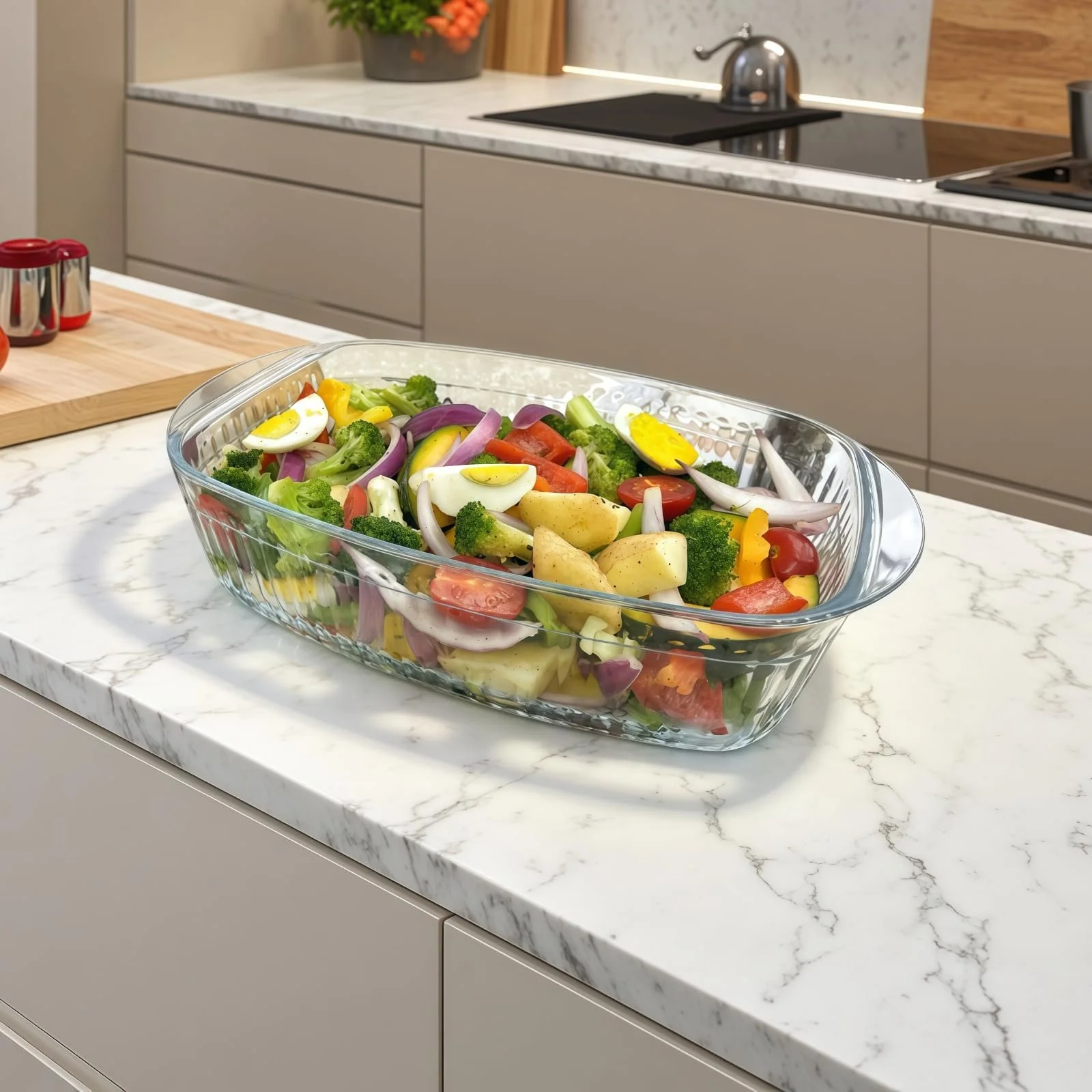 Форма для запекания CGNWEEPS 3.2QT глубокая 10.5 x 7 x 4.3 дюйма прямоугольная боросиликатное стекло вертикальные полосы, фото №4 Форма для запекания CGNWEEPS 3.2QT глубокая 10.5 x 7 x 4.3 дюйма прямоугольная боросиликатное стекло вертикальные полосы, фото №4