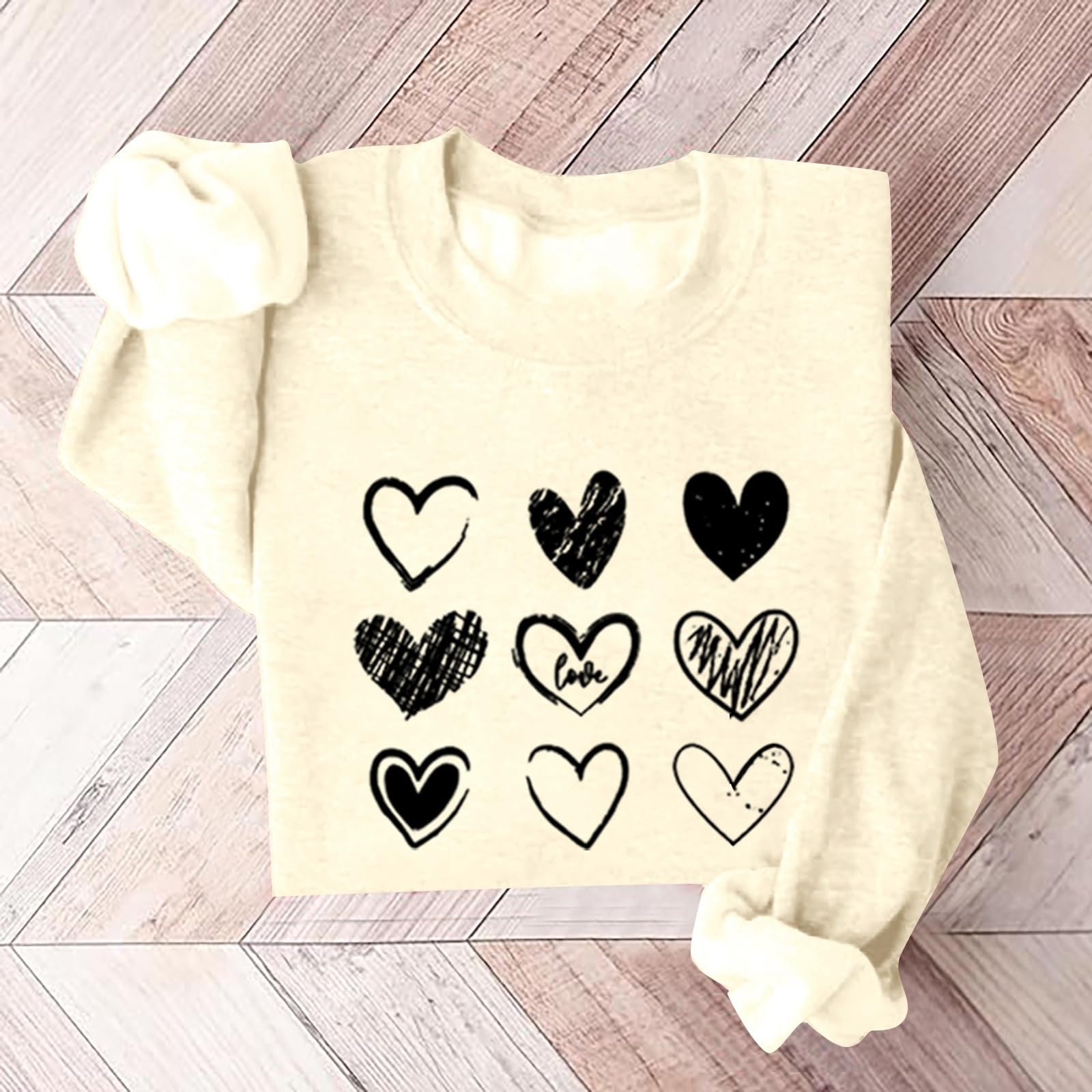 Женский свитер Generisch на День Святого Валентина, с принтом, с длинными рукавами и круглым вырезом, теплый и удобный, для весны, осени и зимы, фото №2