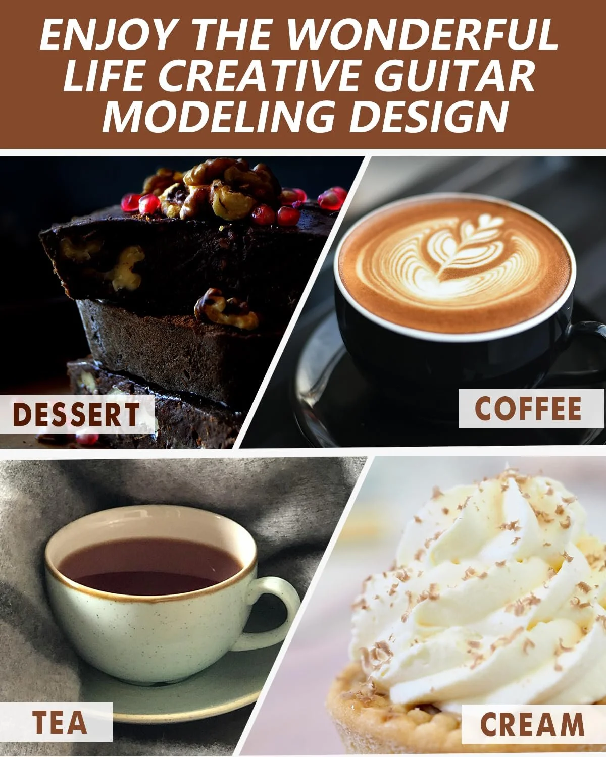 Набір з 4 кавових ложок у формі гітари, фото №5