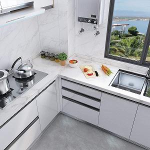 Самоклеящиеся обои TOTIO под белый мрамор Виниловые 40 см x 9 м Emerald White synthetic.ua - Фото 1