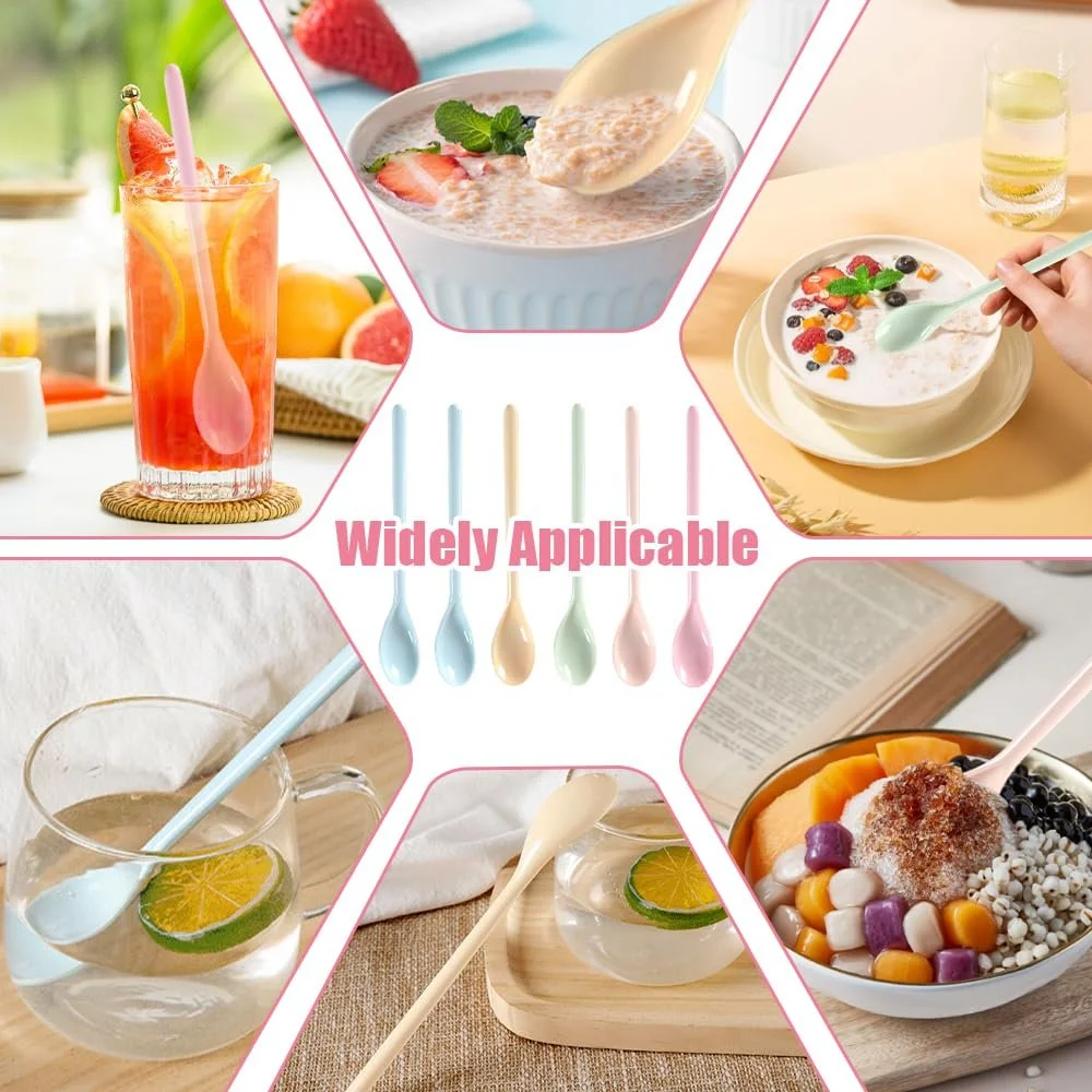 Ложки Пластикові Довгі 18.5 см, Набір 6 шт, Різнокольорові, фото №6 Ложки Пластикові Довгі 18.5 см, Набір 6 шт, Різнокольорові, фото №6