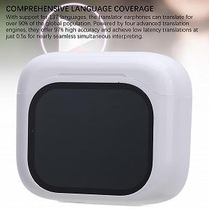 Навушники-перекладачі Bluetooth 5.4 з шумозаглушенням ANC 137 мов з чохлом для зарядки IPX5 водонепроникні багатофункціональні synthetic.ua - Фото 1