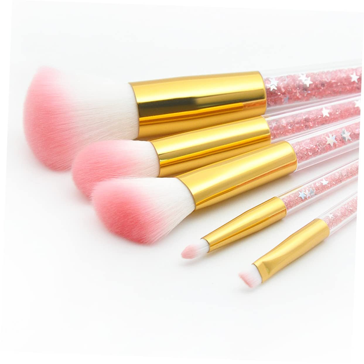 Набор кистей MAGICLULU для пудры, алмазной основы, набор кистей для макияжа Bling-Makeup, кисть для пудры, кисть для основы, кристалл для макияжа глаз Miss Pink Face, 5 шт., фото №6
