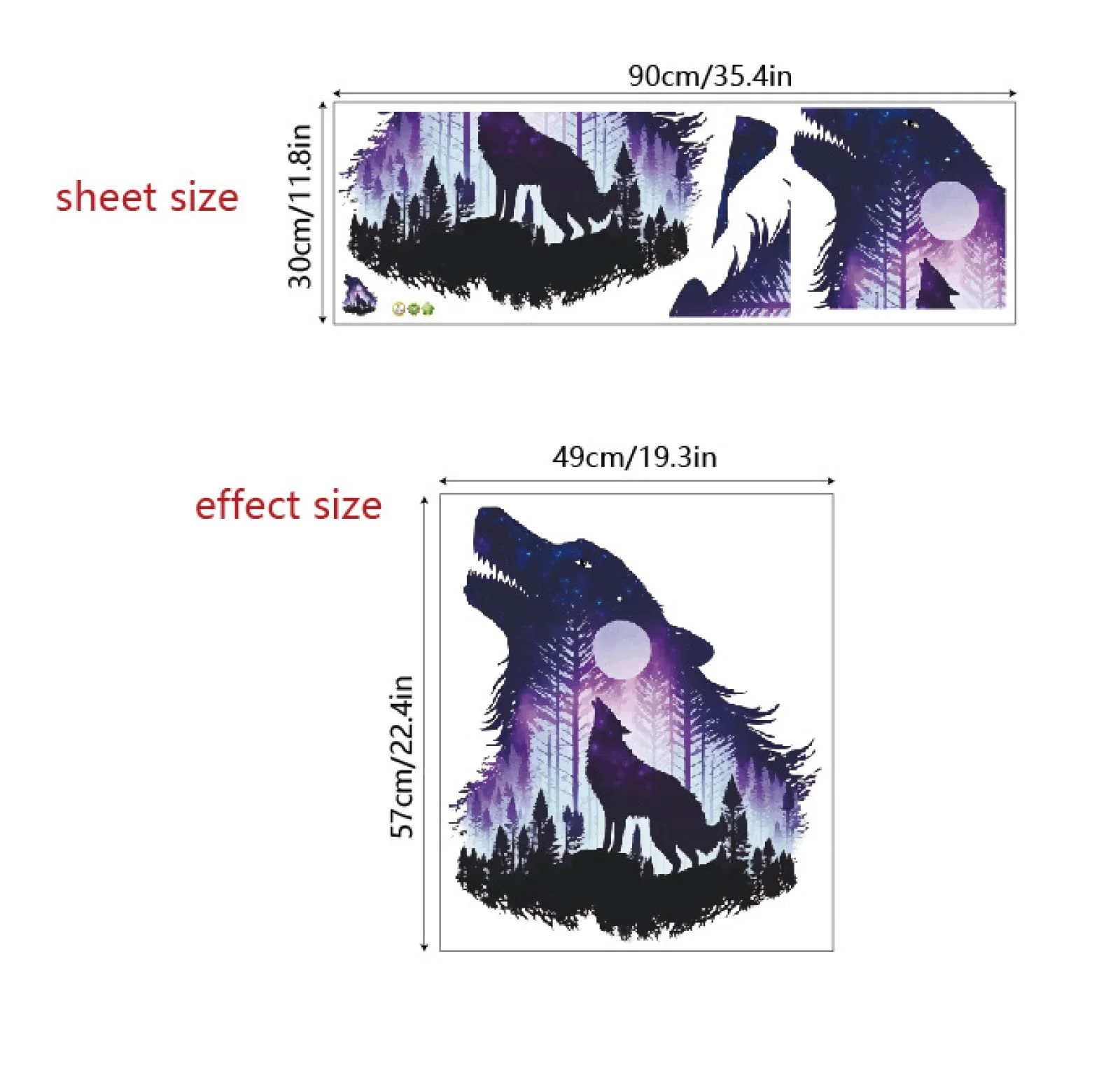 Настенная наклейка Wolf DIY Wall Art Decor, фото №4