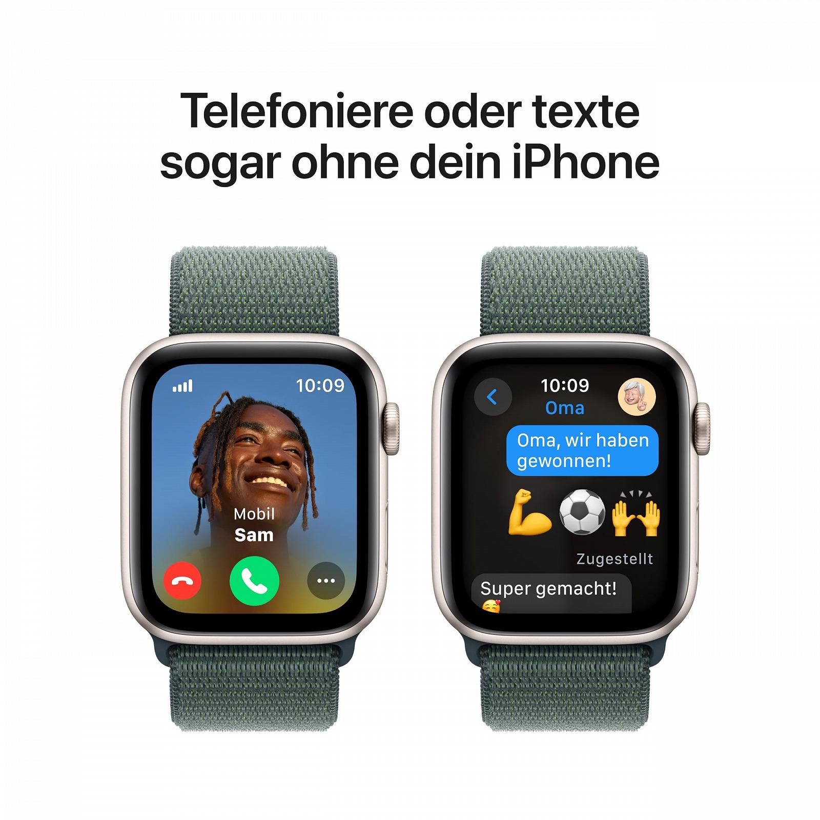 Смарт-часы Apple Watch SE (2nd Generation) GPS + Cellular 44мм Алюминиевый корпус Полярная звезда и Sport Loop Морская волна (Один размер), фото №4