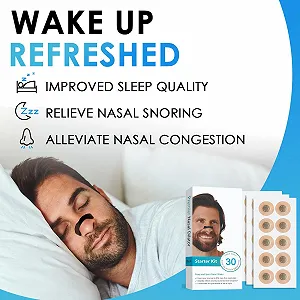 Полоски на нос 30 пар, клипса против храпа, эффективный synthetic.ua - Фото 1