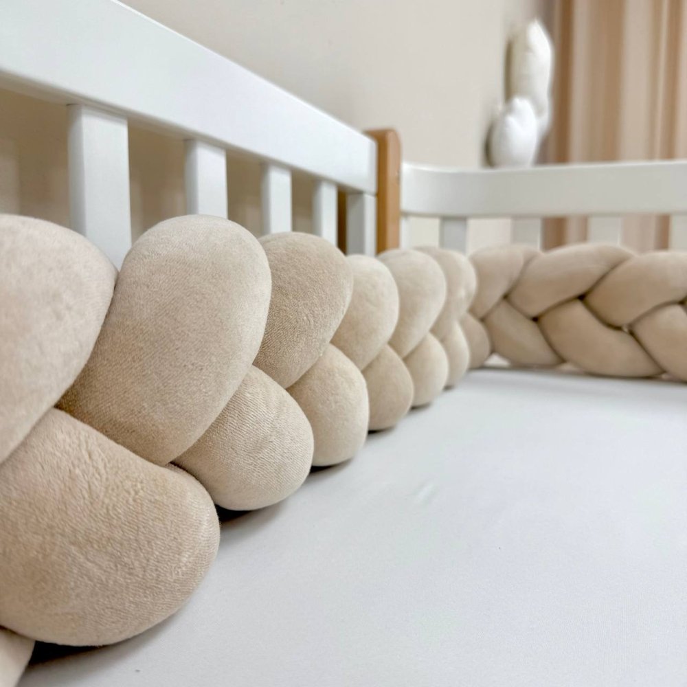 Бортик-коса бежевий 360 см на всі сторони ліжечка, фото №3