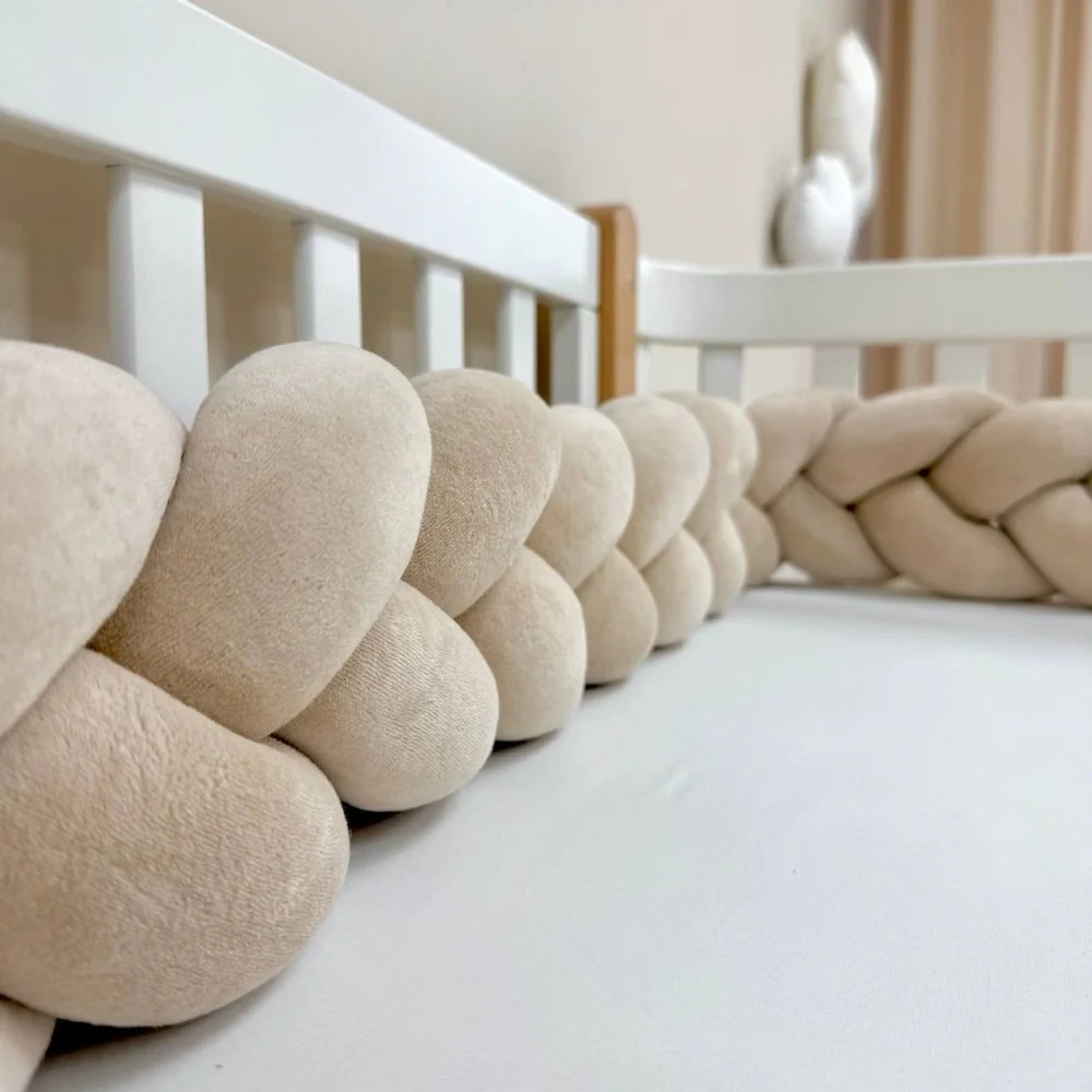 Бортик-коса бежевий 360 см на всі сторони ліжечка, фото №3