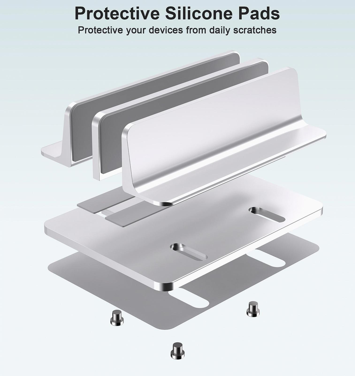 Вертикальная Подставка для Ноутбука Алюминиевая Регулируемая с 2 Слотами (до 17.3 дюймов), фото №3