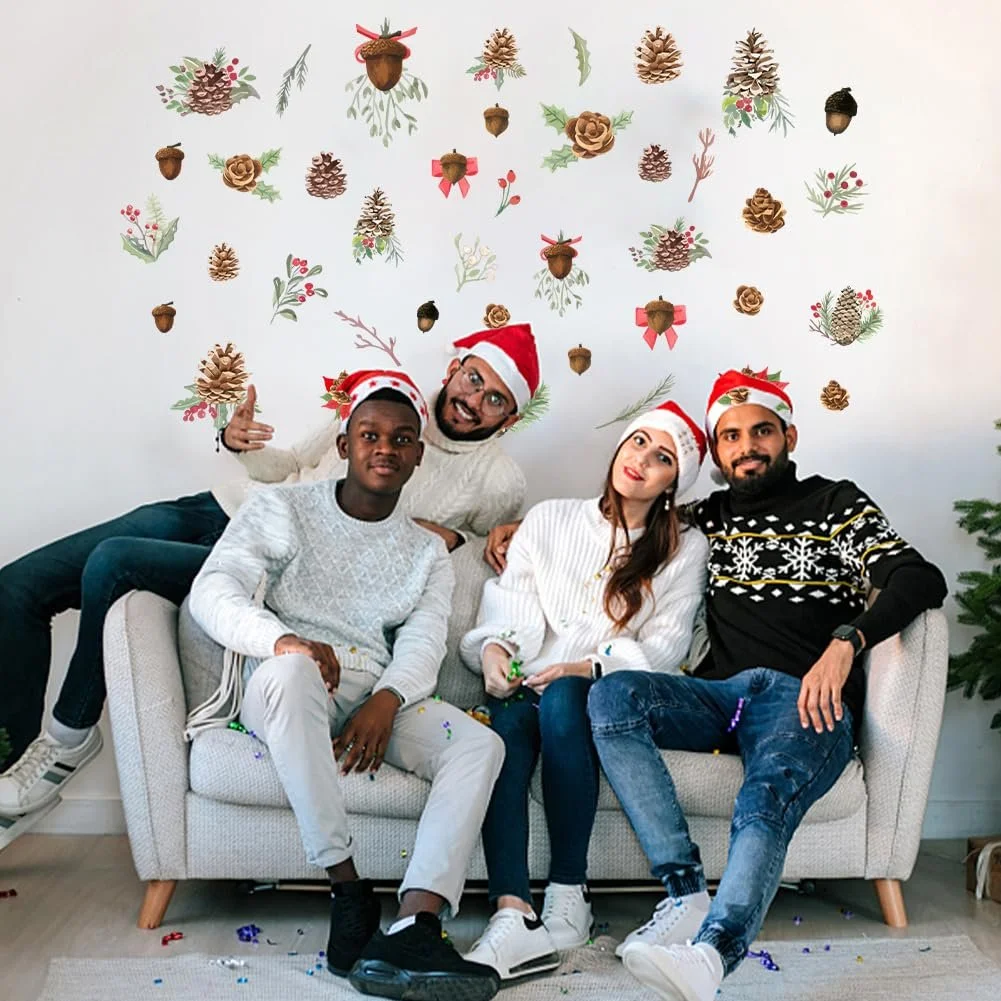 Наклейка на стіну SUPERDANT Winter Forest Тварини та дерева 80 x 78 см Різнокольоровий, фото №4