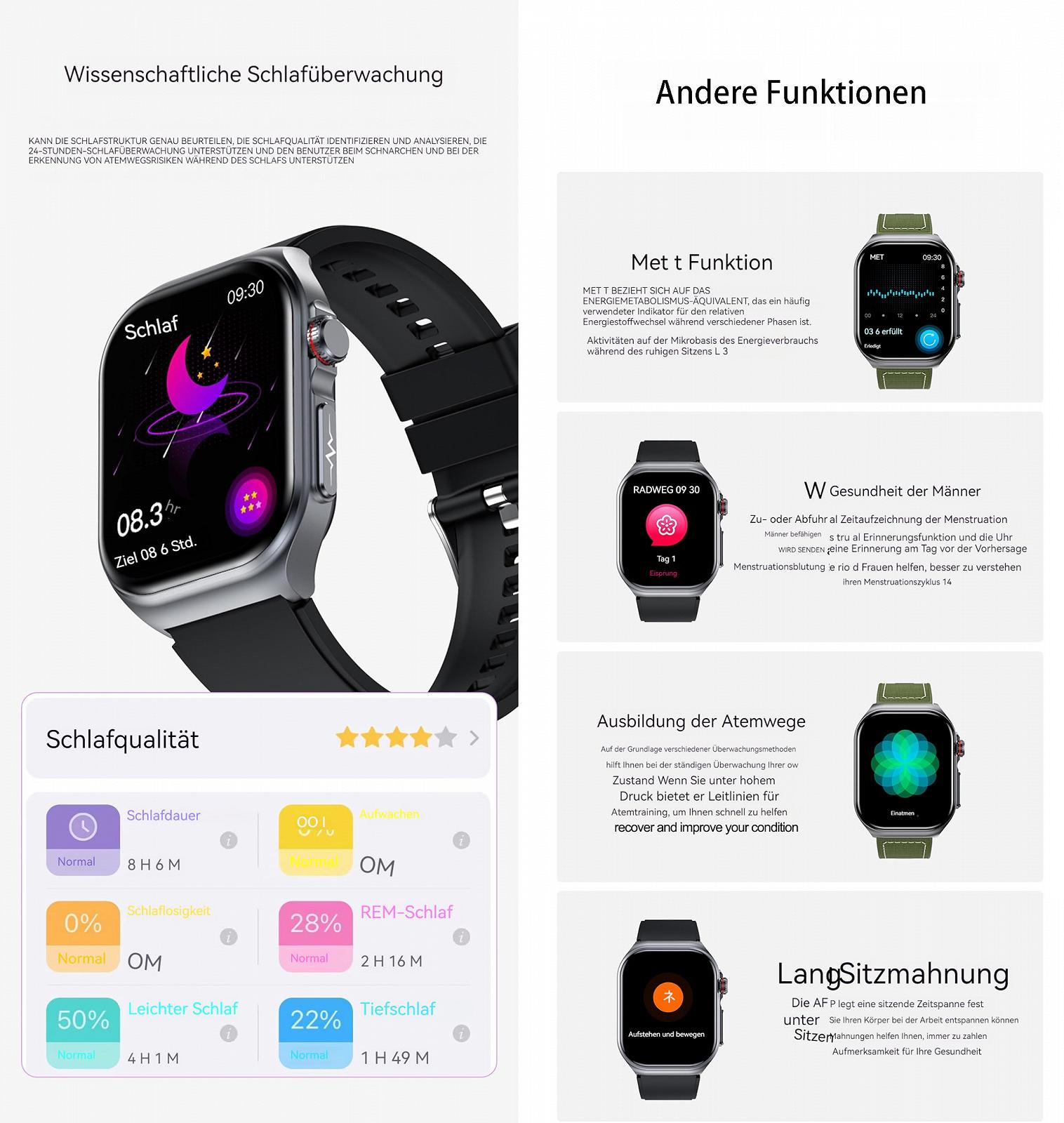 Смарт-часы Мужские ECG Smartwatch с функцией телефона, давление крови, черный сталь, фото №6 Смарт-часы Мужские ECG Smartwatch с функцией телефона, давление крови, черный сталь, фото №6