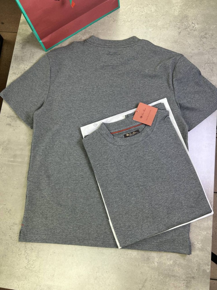 Футболка Loro Piana classic сірий f665, фото №6