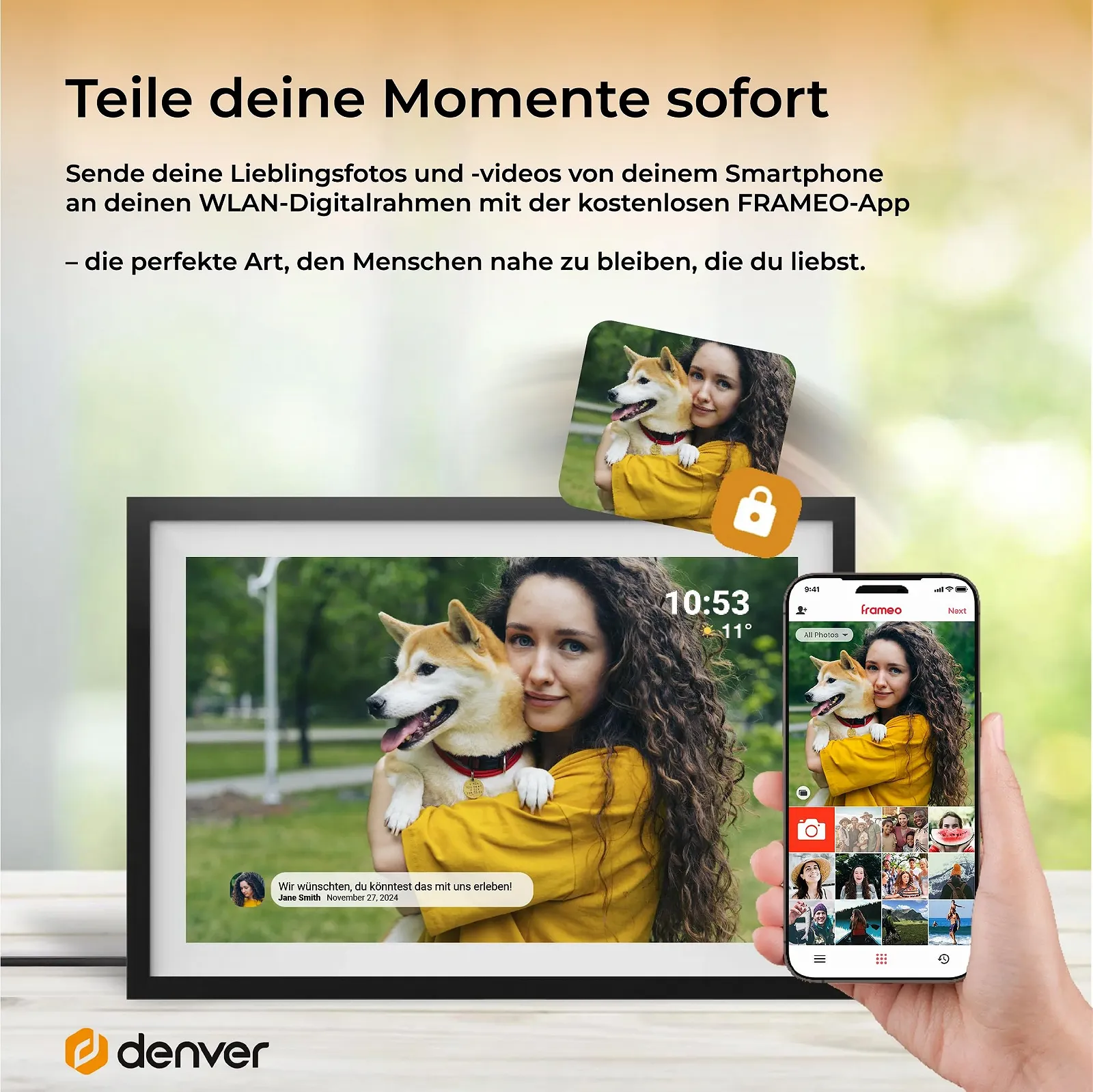 Цифровая фоторамка DENVER Frameo 10.1 дюйма Wi-Fi 16 ГБ IPS Черная, фото №3