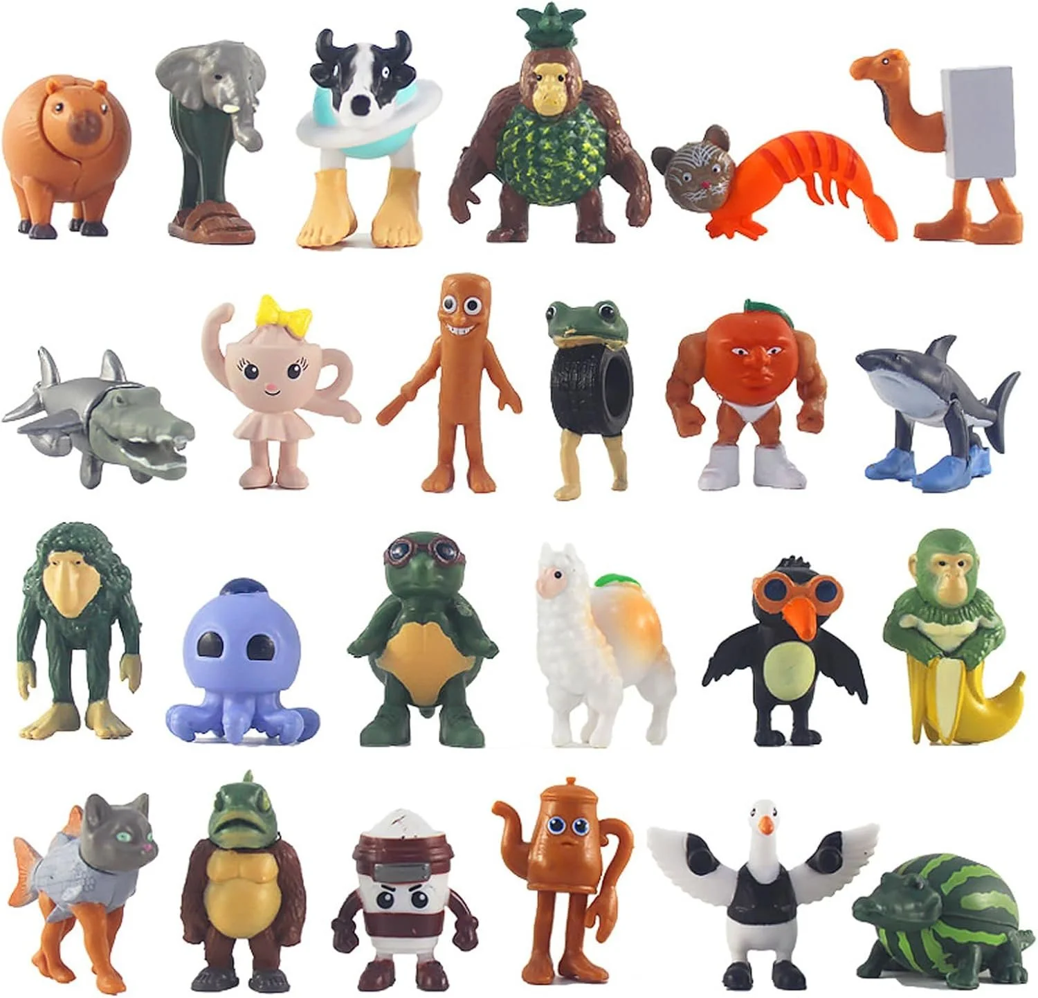 Набір міні фігурок висотою 4 см з італійських мемів 24 шт Italian brainrot Tralalero Tralala tung sahur, фото №2