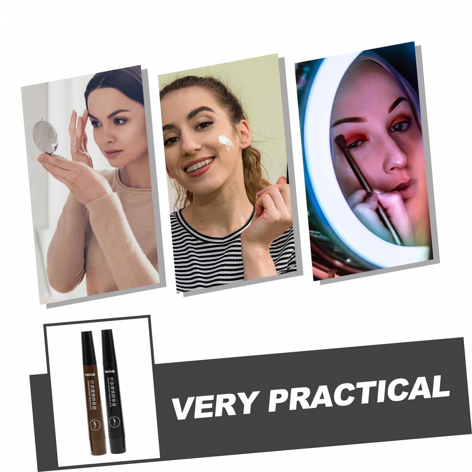 Олівець для брів Healvian 4 Stuck Vierzackiger Augenbrauenstift Коричневий Анти-піт, фото №4