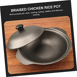 Чугунная кастрюля SOLUSTRE с крышкой эмалированная поверхность энергосберегающая synthetic.ua - Фото 1