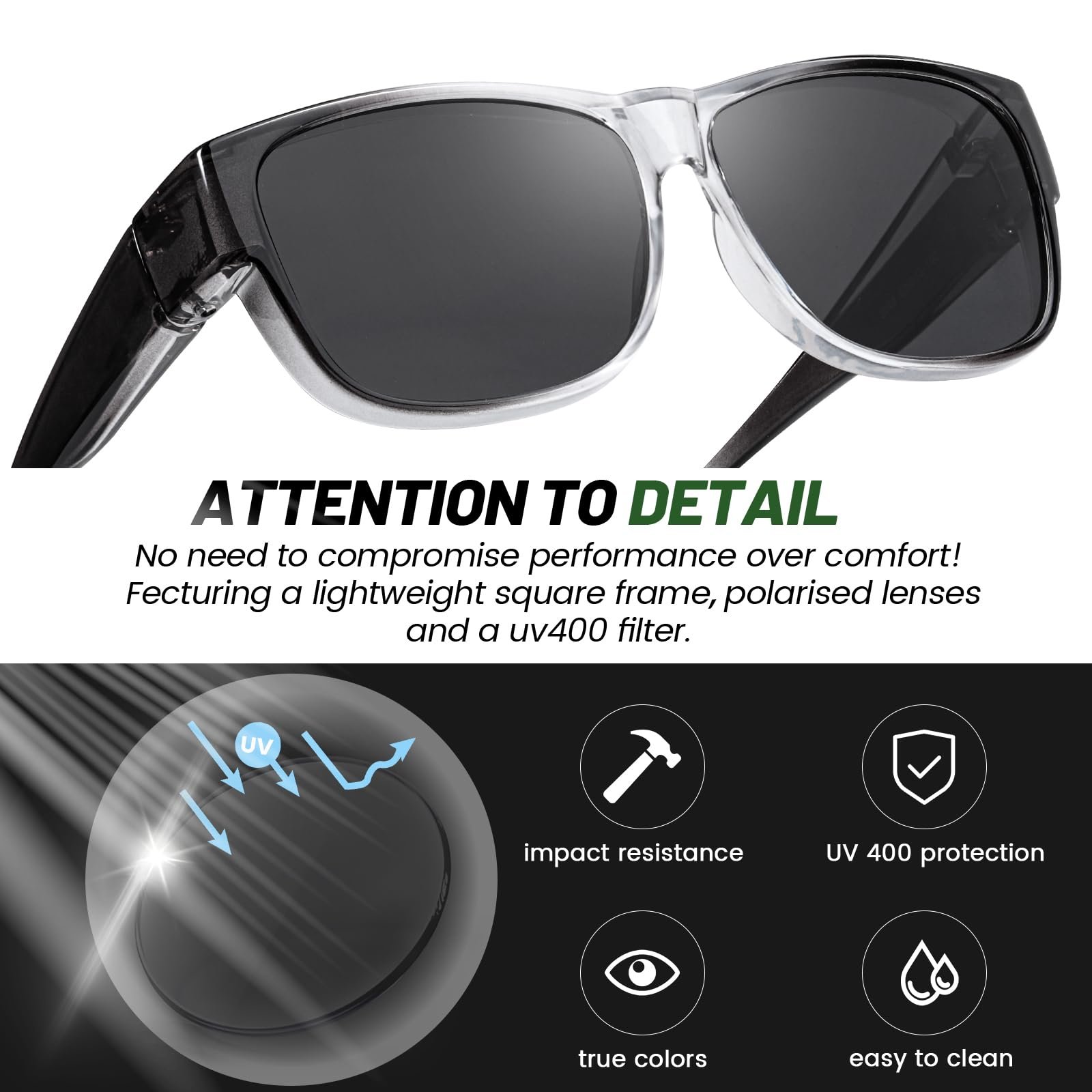 Поляризовані сонцезахисні окуляри для чоловіків LVIOE, дзеркальні із захистом UV400 Cat 3, фото №6 Поляризовані сонцезахисні окуляри для чоловіків LVIOE, дзеркальні із захистом UV400 Cat 3, фото №6