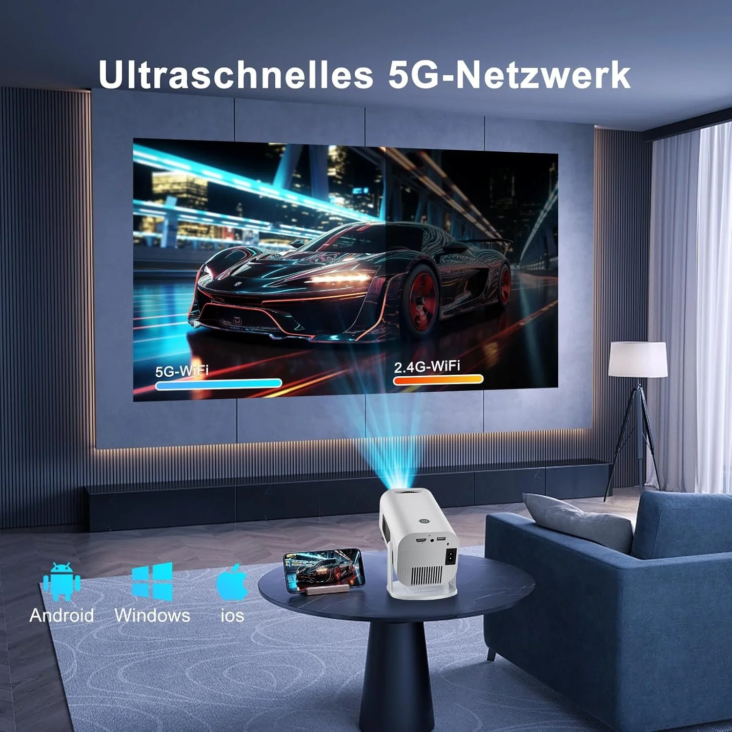 Проектор Eroshoo P330 Full HD WiFi Bluetooth Android 11, фото №3