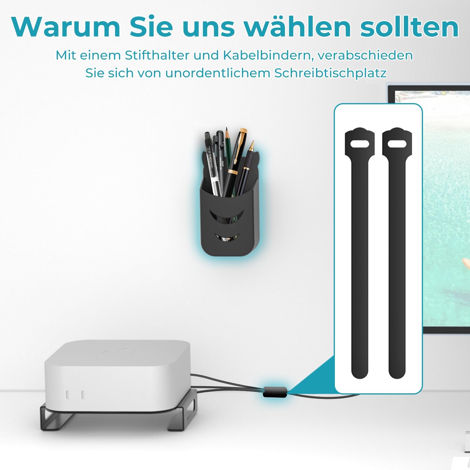 Підставка для комп'ютера Сумісна з Mac Mini M4 2024 Металевий тримач з отвором для сітчастої кнопки, фото №5 Підставка для комп'ютера Сумісна з Mac Mini M4 2024 Металевий тримач з отвором для сітчастої кнопки, фото №5