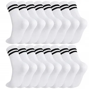 Спортивні шкарпетки Білі Чоловічі Жіночі 8 пар Тенісні шкарпетки зі смужками 36-40 - Фото 1