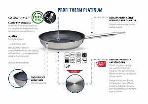Сковорода ELO Profi Therm Platinum 28 см, нержавеющая сталь 18/10, антипригарное покрытие ELODUR® Select synthetic.ua - Фото 1