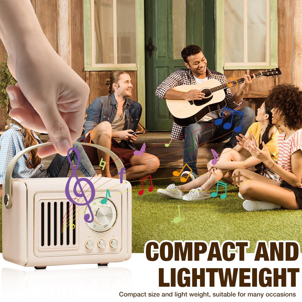 Колонка Mineup Nostalgia Radio Small Mini Bluetooth Cream, фото №6