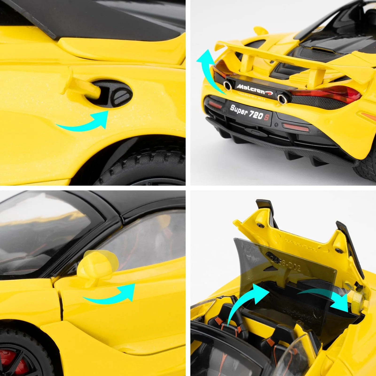 Модель Автомобиля McLaren 720S, 1:24, Желтый, фото №4