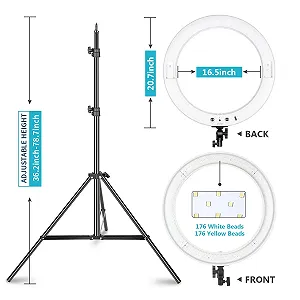 Професійний кільцевий світильник Neewer / Зі стійкою / Сірий synthetic.ua - Фото 1