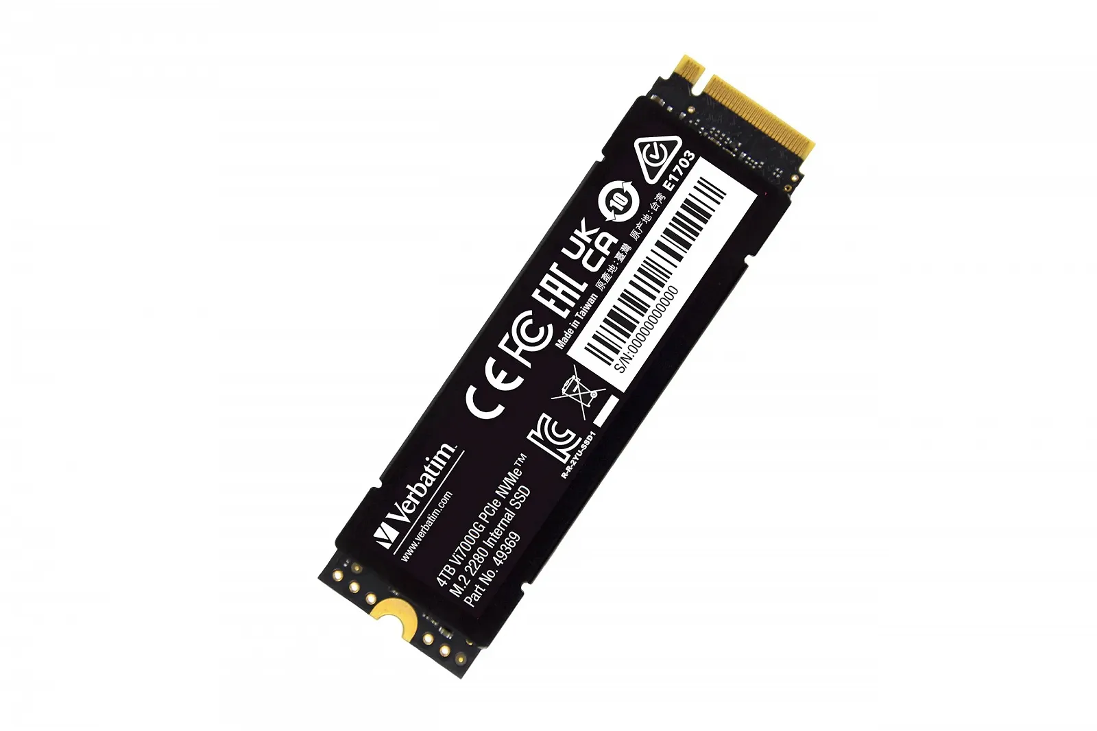Внутренний SSD Verbatim Vi7000G NVMe M.2 PCIe Gen 4 4 ТБ Black, фото №3 Внутренний SSD Verbatim Vi7000G NVMe M.2 PCIe Gen 4 4 ТБ Black, фото №3