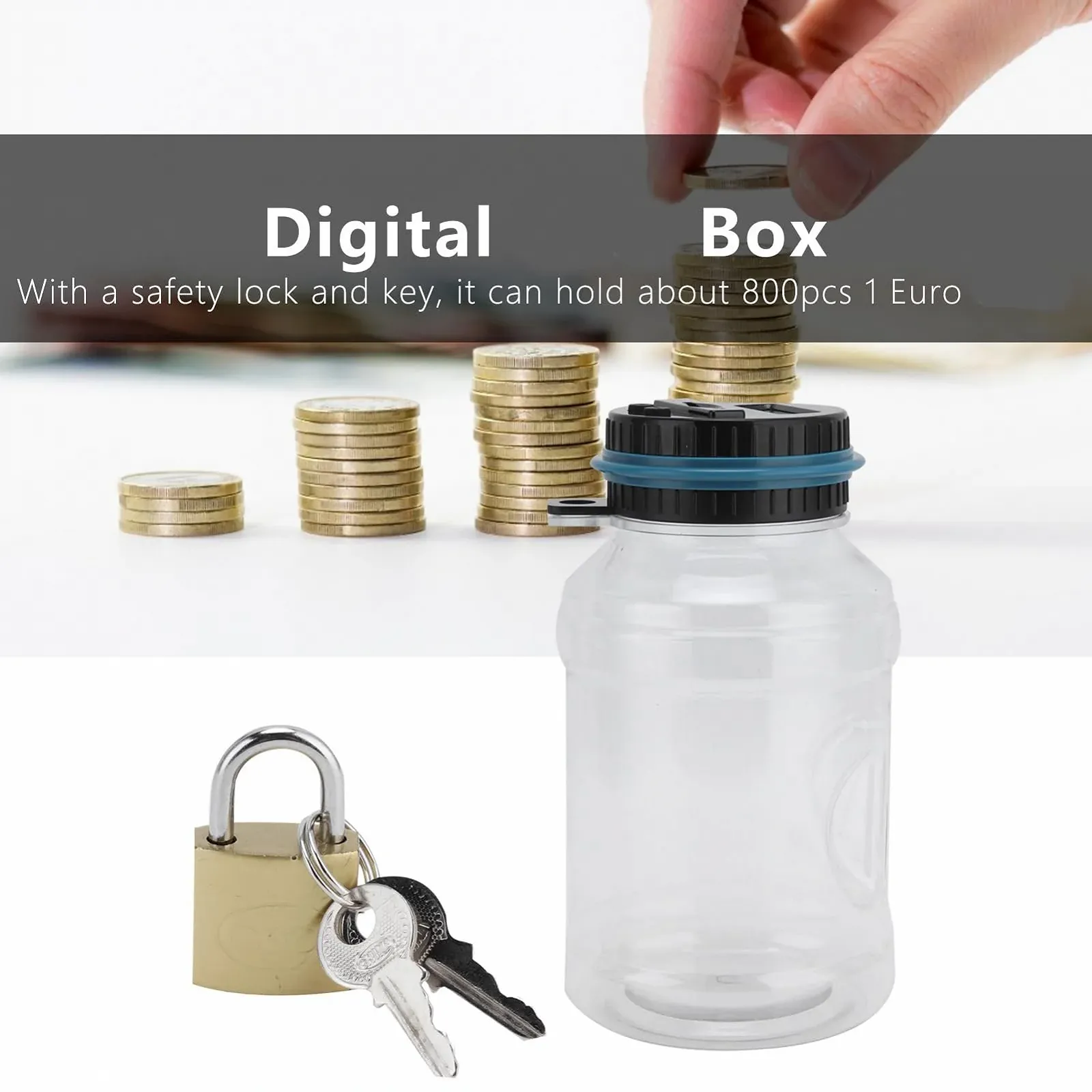 Скарбничка Watris Veiyi електронна з LCD-дисплеєм, фото №3