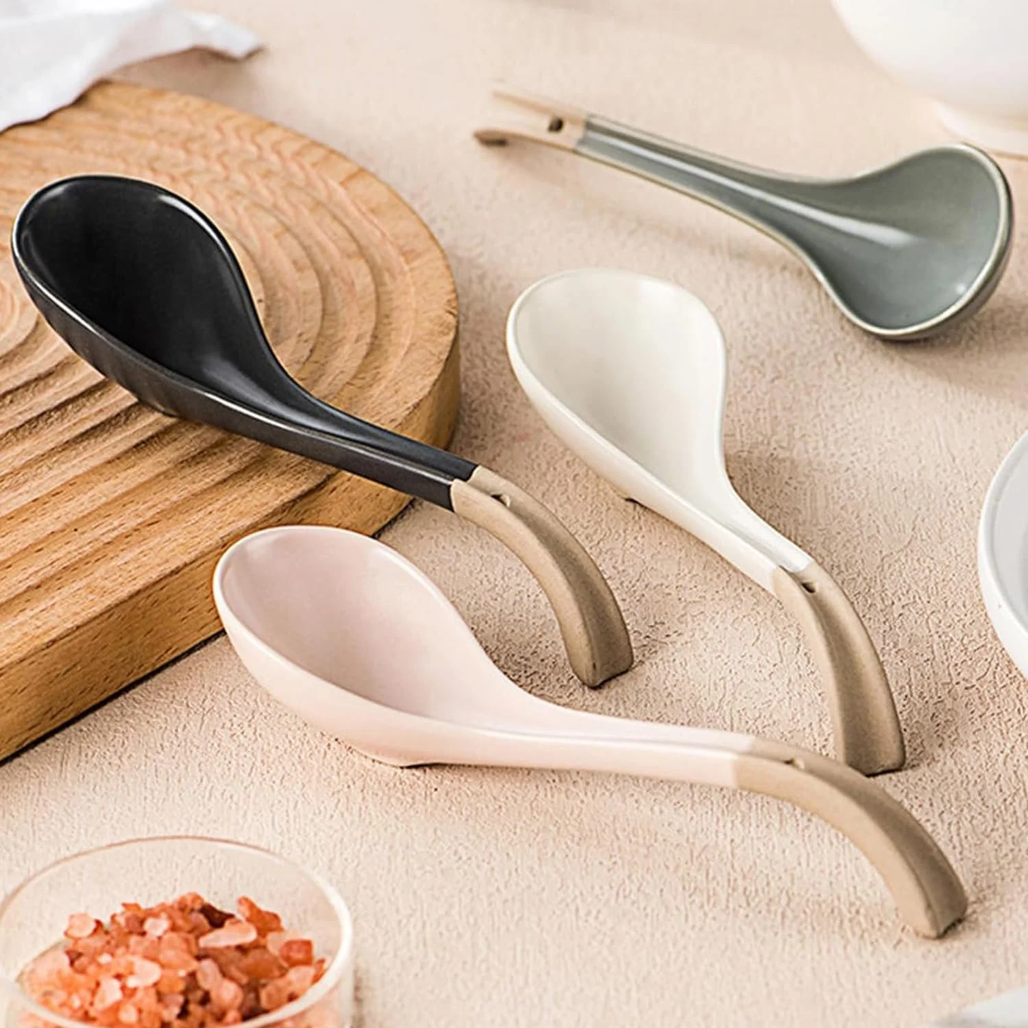 Ложка керамічна азіатська для супу, набір 4 шт., фото №6