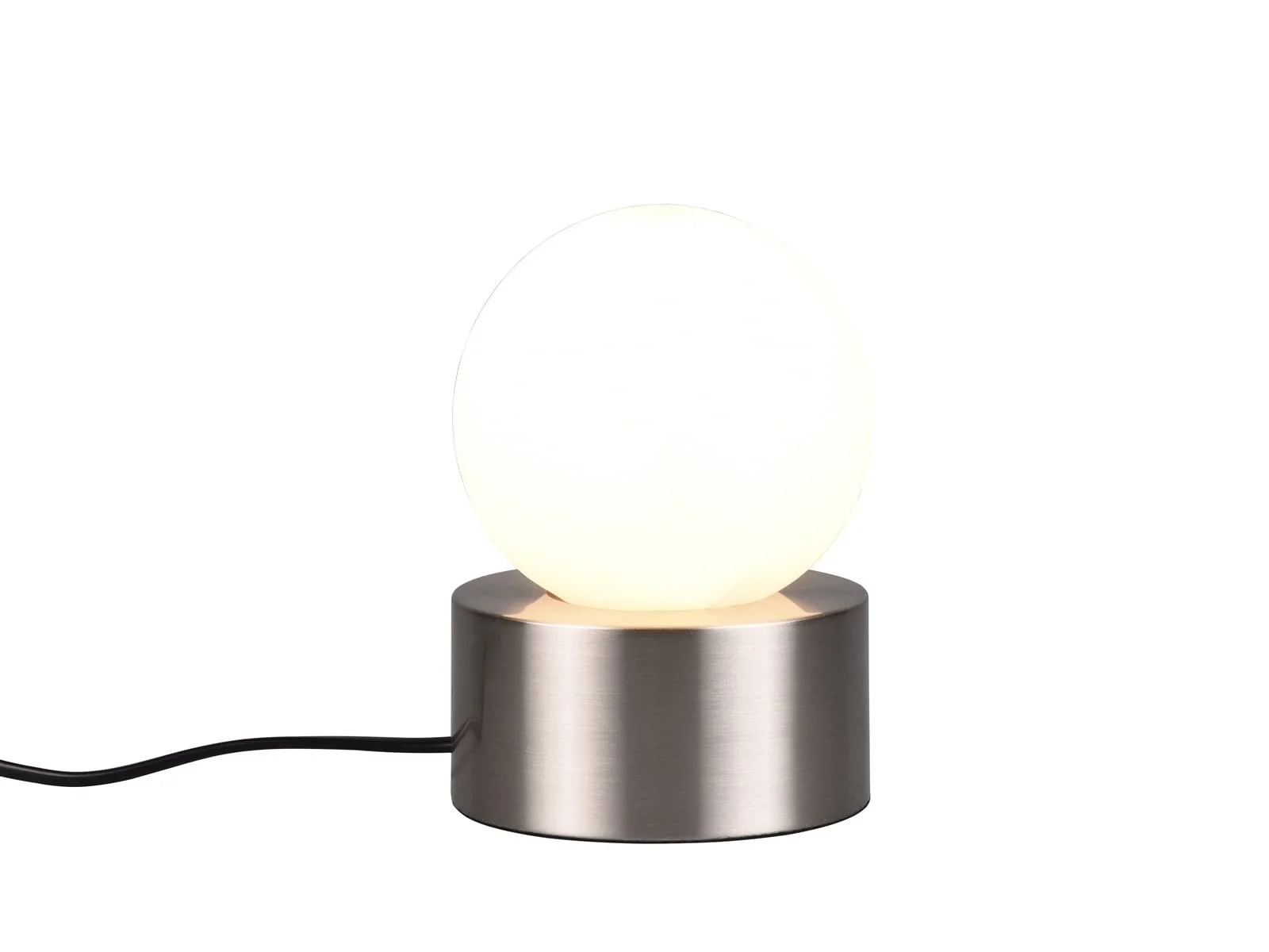 Настільна лампа meineWunschleuchte Touch Ball Скляний плафон Срібляста Біла 17 см., фото №1