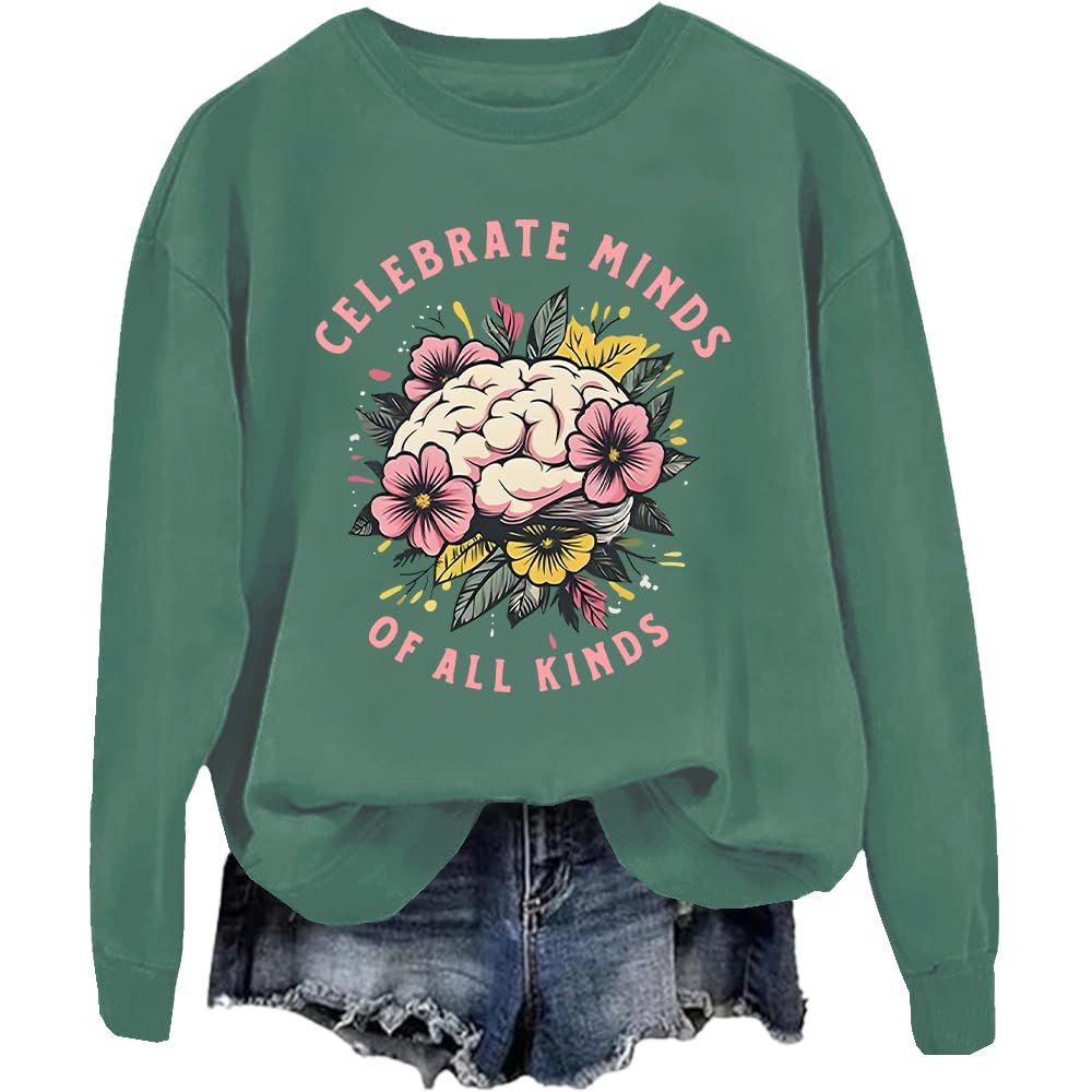 Свитшот Celebrate Minds Of All Kinds Autism Awareness Mental Health Awareness, фото №1